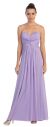 Strapless Twist Knot Waist Ruched Long Bridesmaid Dress in Lilac